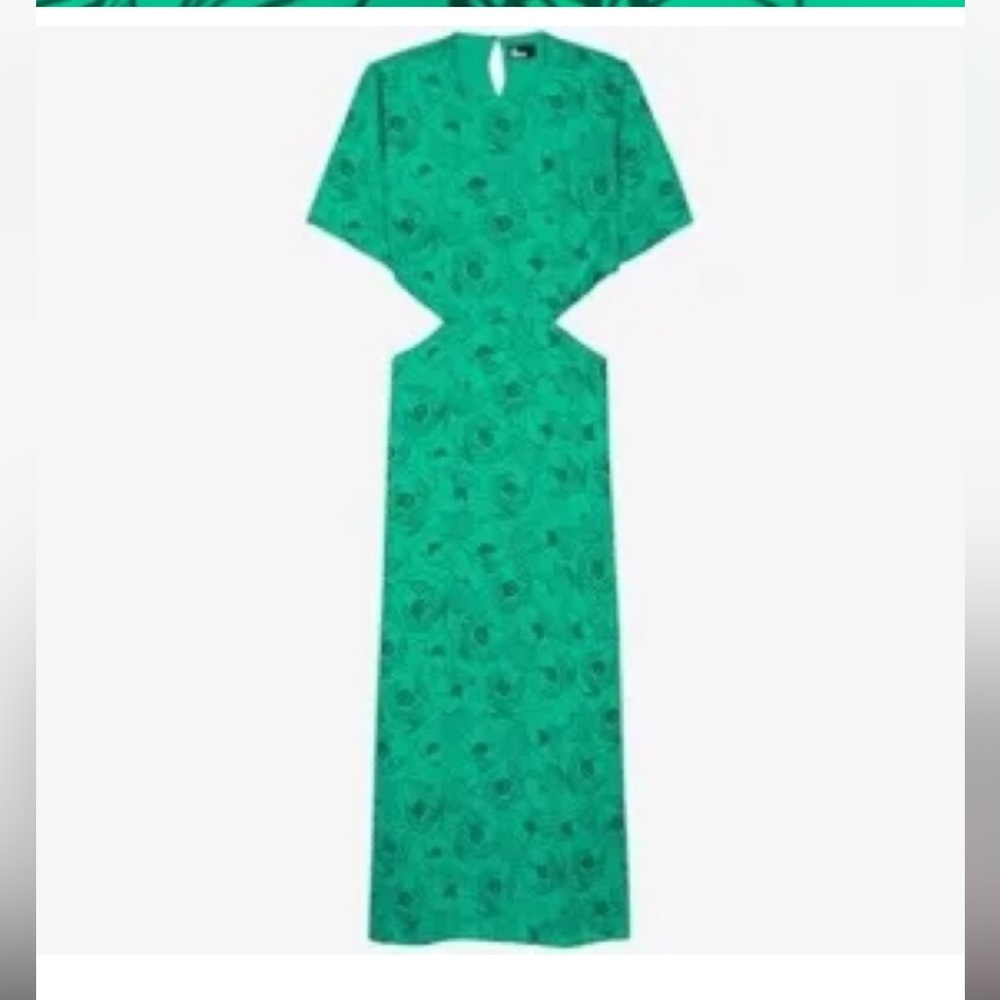 NWT THE KOOPLES | Green Floral Backless maxi designer Sundress - Picture 12 of 13